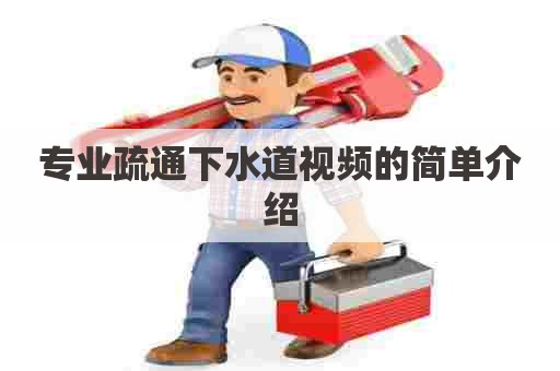 专业疏通下水道视频的简单介绍