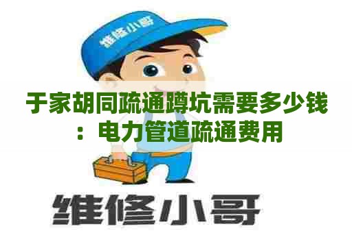 于家胡同疏通蹲坑需要多少钱：电力管道疏通费用