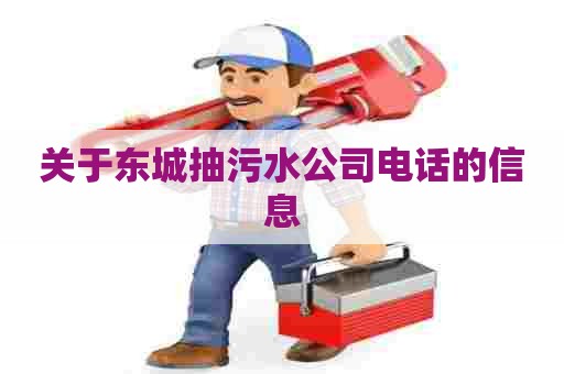 关于东城抽污水公司电话的信息