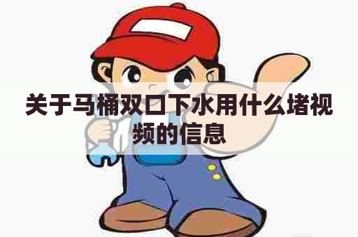关于马桶双口下水用什么堵视频的信息