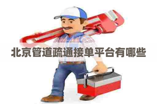 北京管道疏通接单平台有哪些