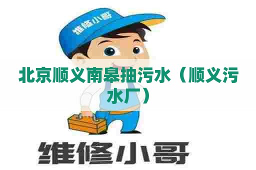 北京顺义南皋抽污水（顺义污水厂）