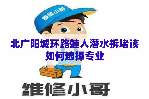 北广阳城环路蛙人潜水拆堵该如何选择专业