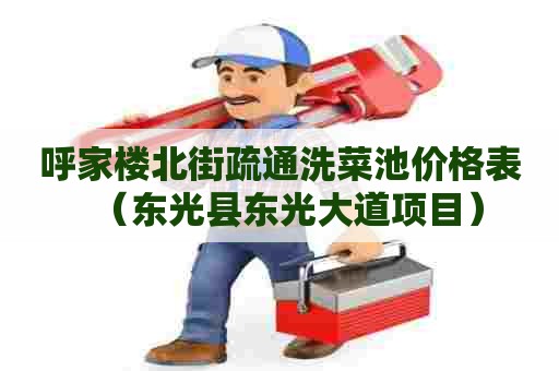 呼家楼北街疏通洗菜池价格表（东光县东光大道项目）