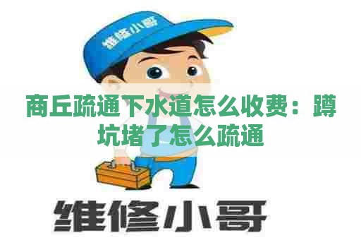 商丘疏通下水道怎么收费：蹲坑堵了怎么疏通