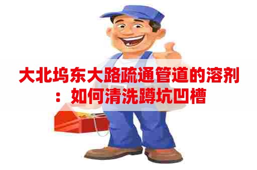 大北坞东大路疏通管道的溶剂:如何清洗蹲坑凹槽 大北坞东大路疏通管道的溶剂:如何清洗蹲坑凹槽