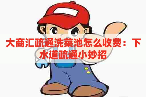 大商汇疏通洗菜池怎么收费：下水道疏通小妙招