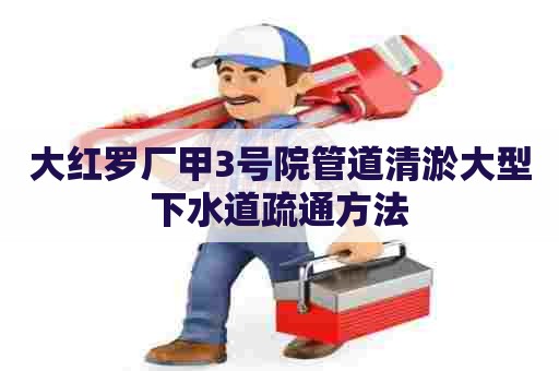 大红罗厂甲3号院管道清淤大型下水道疏通方法 大红罗厂甲3号院管道清淤大型下水道疏通方法