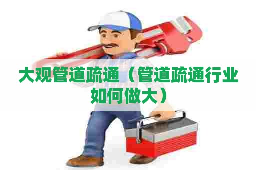 大观管道疏通(管道疏通行业如何做大) 大观管道疏通(管道疏通行业如何做大)