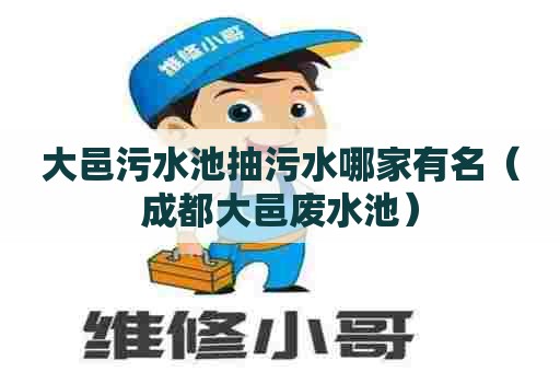 大邑污水池抽污水哪家有名（成都大邑废水池）