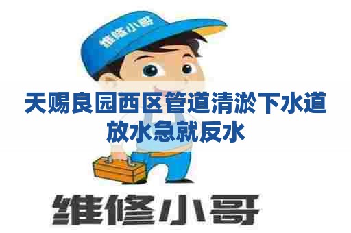 天赐良园西区管道清淤下水道放水急就反水