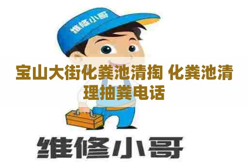 宝山大街化粪池清掏 化粪池清理抽粪电话