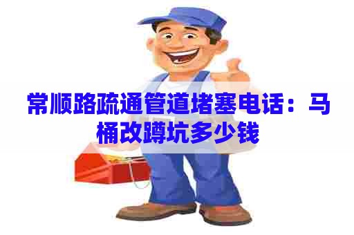 常顺路疏通管道堵塞电话:马桶改蹲坑多少钱 常顺路疏通管道堵塞电话:马桶改蹲坑多少钱