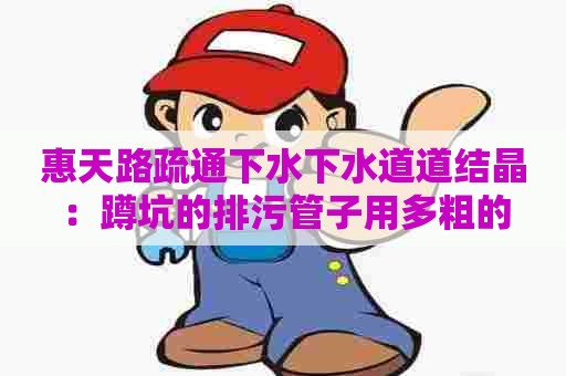 惠天路疏通下水下水道道结晶:蹲坑的排污管子用多粗的 惠天路疏通下水下水道道结晶:蹲坑的排污管子用多粗的