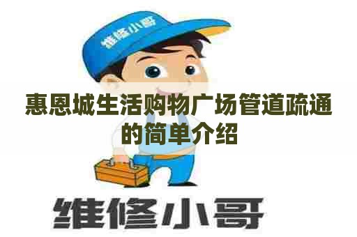 惠恩城生活购物广场管道疏通的简单介绍 惠恩城生活购物广场管道疏通的简单介绍