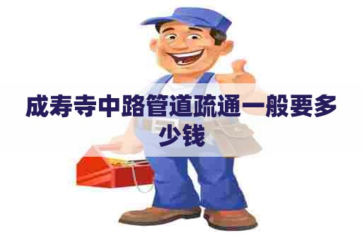 成寿寺中路管道疏通一般要多少钱