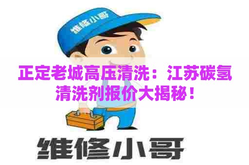 正定老城高压清洗：江苏碳氢清洗剂报价大揭秘！