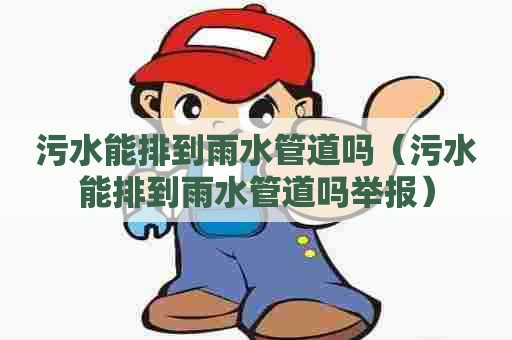 污水能排到雨水管道吗（污水能排到雨水管道吗举报）