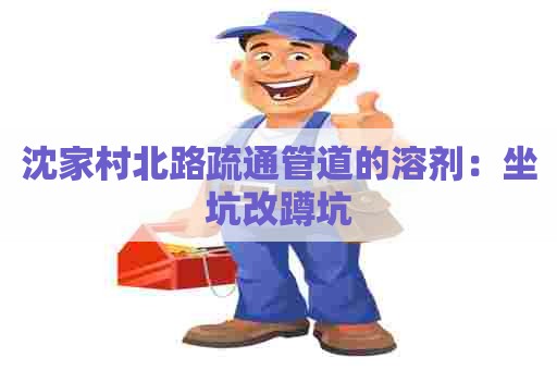 沈家村北路疏通管道的溶剂:坐坑改蹲坑 沈家村北路疏通管道的溶剂:坐坑改蹲坑