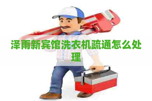 泽雨新宾馆洗衣机疏通怎么处理