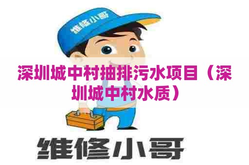 深圳城中村抽排污水项目（深圳城中村水质）