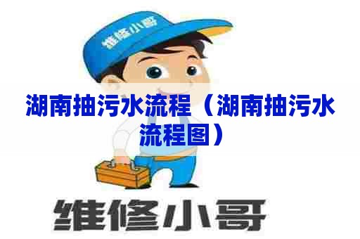 湖南抽污水流程（湖南抽污水流程图）