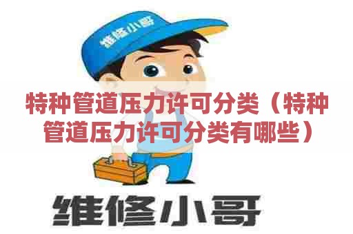 特种管道压力许可分类（特种管道压力许可分类有哪些）