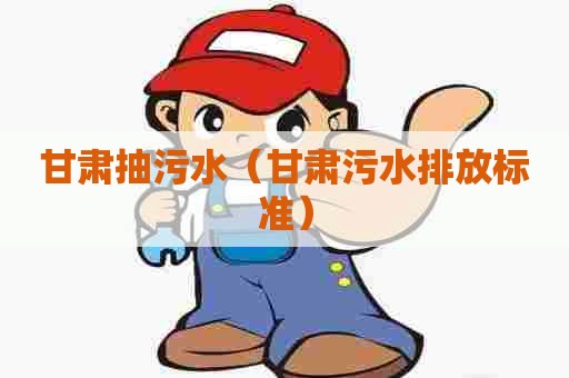 甘肃抽污水（甘肃污水排放标准）