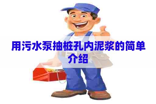 用污水泵抽桩孔内泥浆的简单介绍