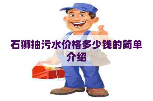 石狮抽污水价格多少钱的简单介绍