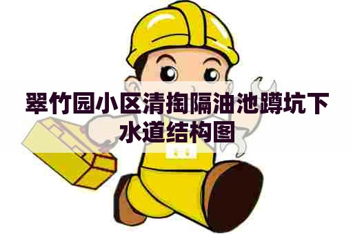 翠竹园小区清掏隔油池蹲坑下水道结构图