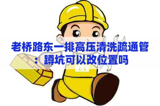 老桥路东一排高压清洗疏通管:蹲坑可以改位置吗 老桥路东一排高压清洗疏通管:蹲坑可以改位置吗