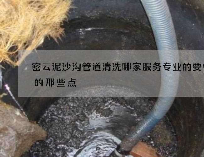 密云泥沙沟管道清洗哪家服务专业的要慎重的那些点