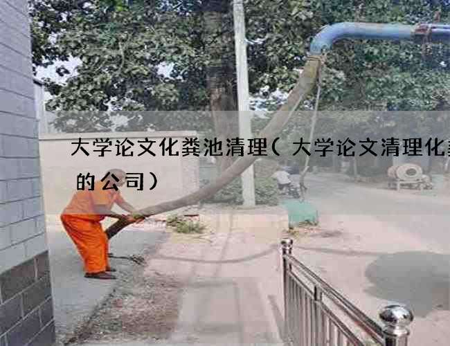 大学论文化粪池清理(大学论文清理化粪池的公司)