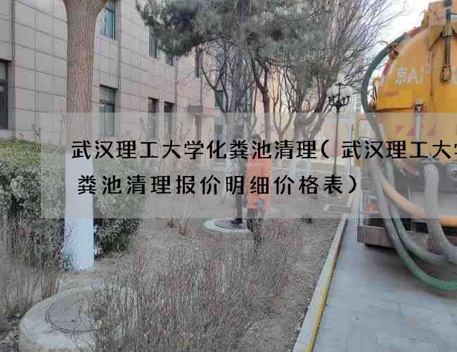 武汉理工大学化粪池清理(武汉理工大学化粪池清理报价明细价格表)