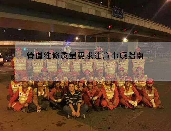 管道维修质量要求注意事项指南