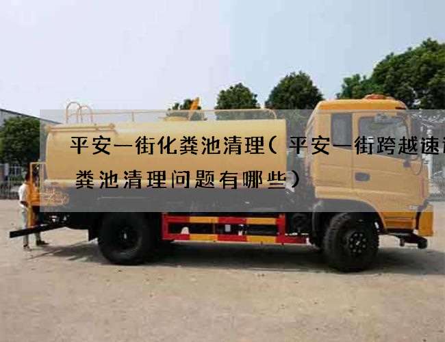 平安一街化粪池清理(平安一街跨越速运化粪池清理问题有哪些)