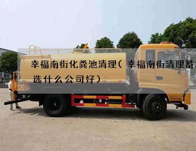 幸福南街化粪池清理(幸福南街清理蓄水井选什么公司好)