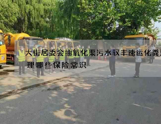 大街居委会抽氧化渠污水驭丰速运化粪池清理哪些保险常识