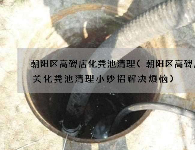 朝阳区高碑店化粪池清理(朝阳区高碑店机关化粪池清理小妙招解决烦恼)