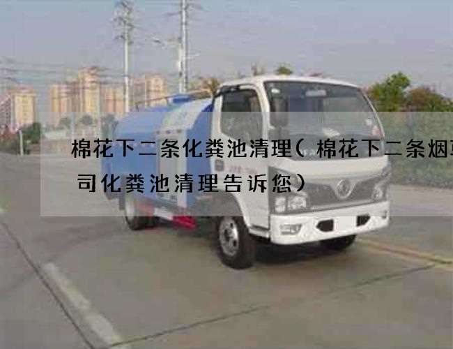 棉花下二条化粪池清理(棉花下二条烟草公司化粪池清理告诉您)