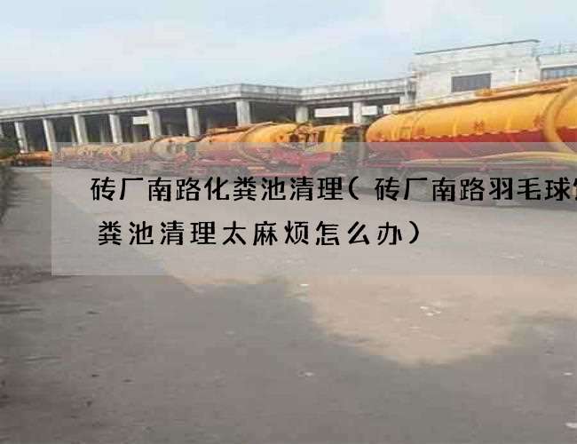 砖厂南路化粪池清理(砖厂南路羽毛球馆化粪池清理太麻烦怎么办) 砖厂南路化粪池清理(砖厂南路羽毛球馆化粪池清理太麻烦怎么办)