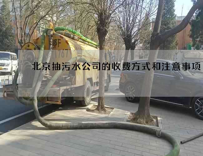 北京抽污水公司的收费方式和注意事项