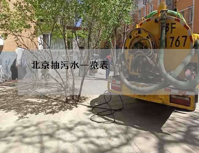 北京抽污水一览表 北京抽污水一览表