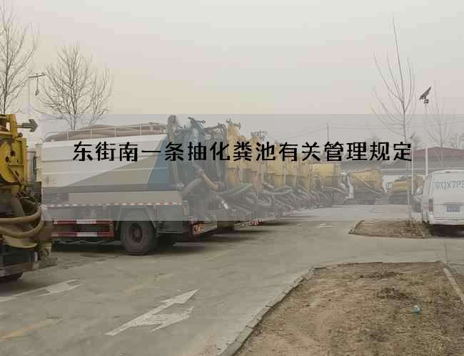 东街南一条抽化粪池有关管理规定 东街南一条抽化粪池有关管理规定