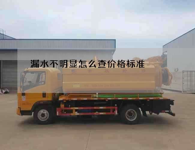 漏水不明显怎么查价格标准 漏水不明显怎么查价格标准