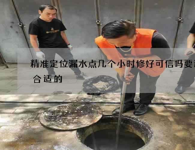 精准定位漏水点几个小时修好可信吗要选择合适的