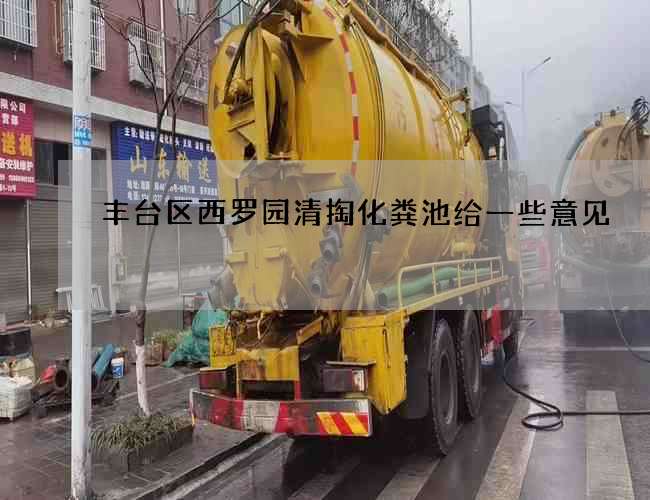 丰台区西罗园清掏化粪池给一些意见