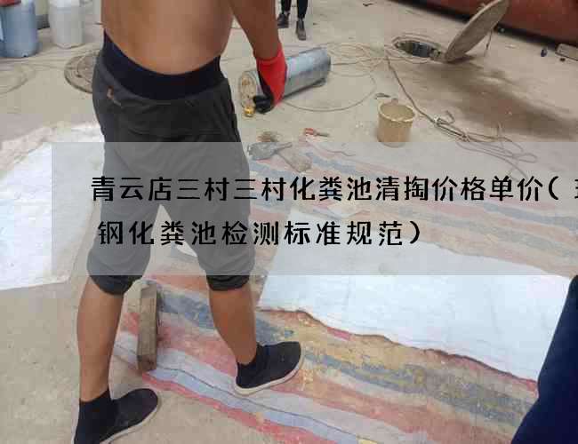 青云店三村三村化粪池清掏价格单价(玻璃钢化粪池检测标准规范)