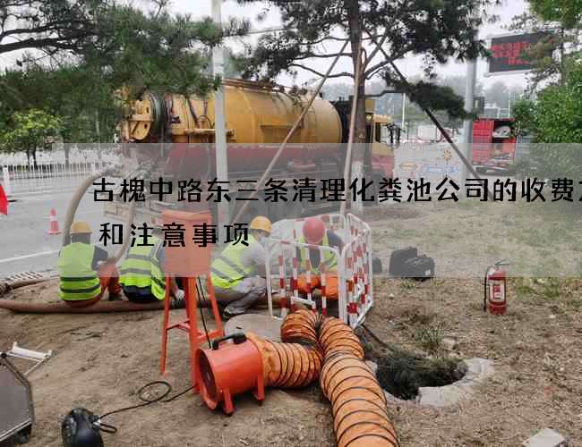 古槐中路东三条清理化粪池公司的收费方式和注意事项